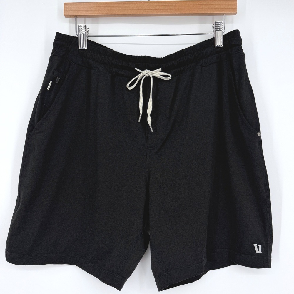 Vuori Black Heather Ponto Performance Shorts 7" Size XL DreamKnit V344 - Picture 2 of 10
